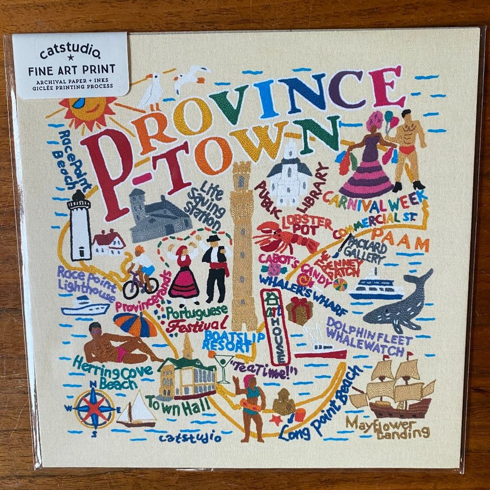NEW PROVINCETOWN ART PRINT by CAT STUDIO 8” x 8”